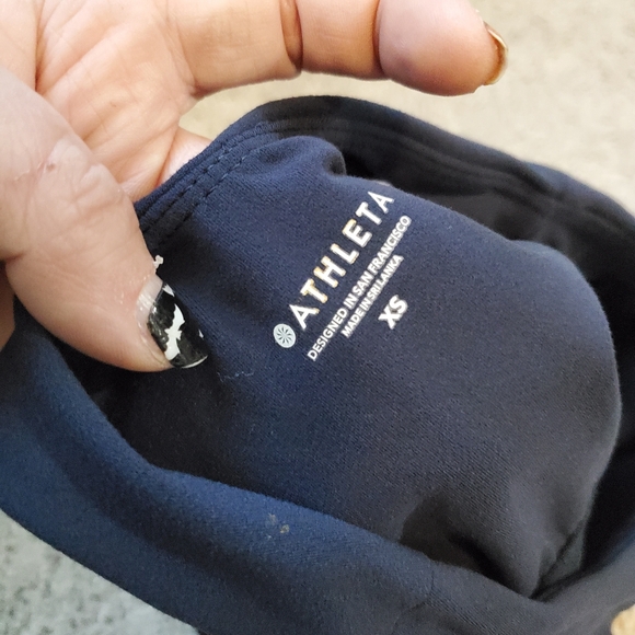 Athleta Dark Blue Sports Bra Crop Top Padded Size Extra Small - Picture 5 of 7